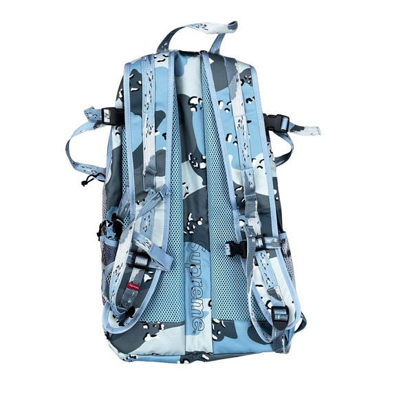 Supreme SS20 Mesh Backpack Blue Chocolate Chip Camo - Picture 2 of 8